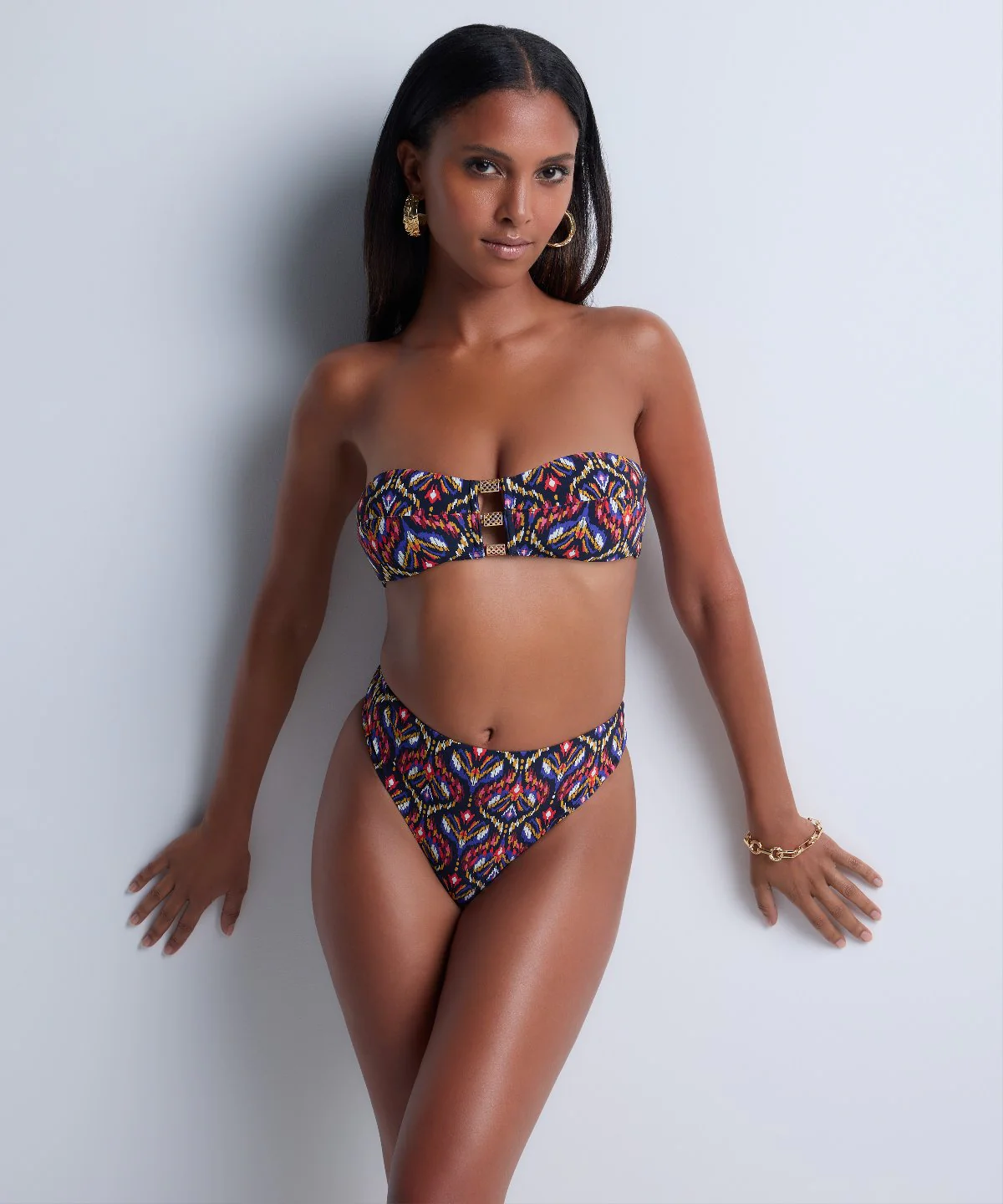 Sunkissed Allure Haut de maillot de bain Bandeau coques amovibles Ikat - Image 4