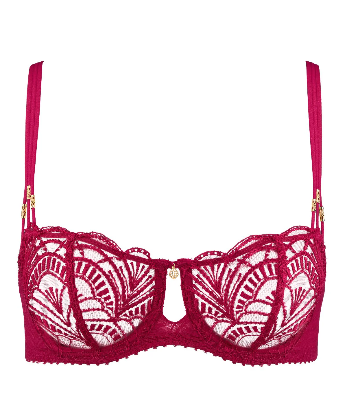 Vibes Soutien-gorge Corbeille avec armatures Rouge Love et Uni Bordeaux - Image 2
